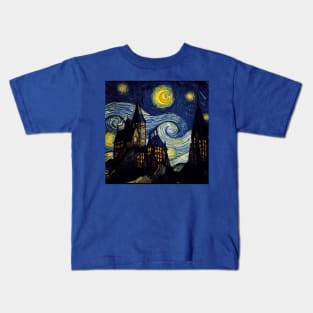 Starry Night Wizarding School Van Gogh Kids T-Shirt